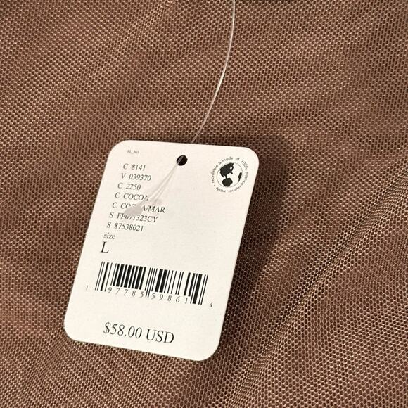 NWT Free People Off To The Races Bodysuit Cocoa Off the Shoulder Sz L - Picture 6 of 7